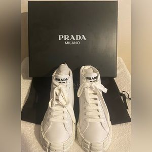 Prada milano high top sneaker nylon gabardine